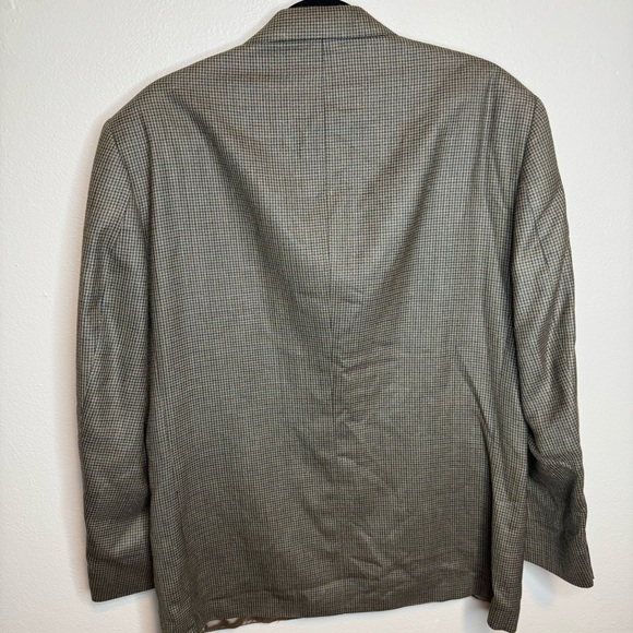 Oscar De La Renta Blazer Suit Jacket Button Front Plaid Printed Silk Wool Blend - Picture 13 of 14